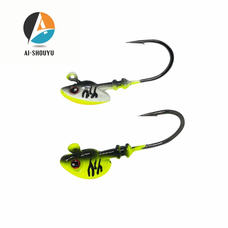 AI SHOUYU 5 шт./лот Fishinghooks 7g/10g/14g/21 г крючок Jig Head Многоцветный рыболовные снасти