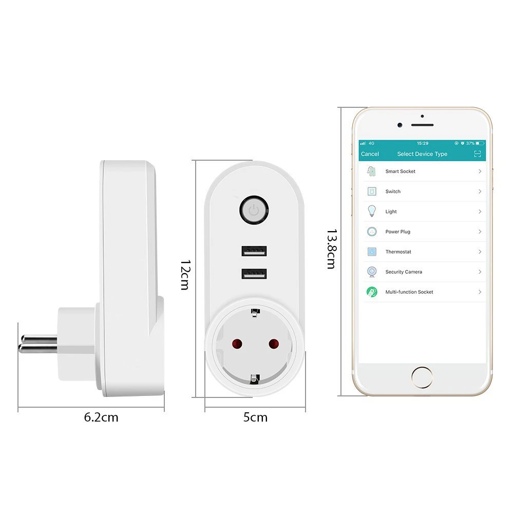 Smart Wi Fi мощность розетка с USB Дистанционное управление приложение таймер функция