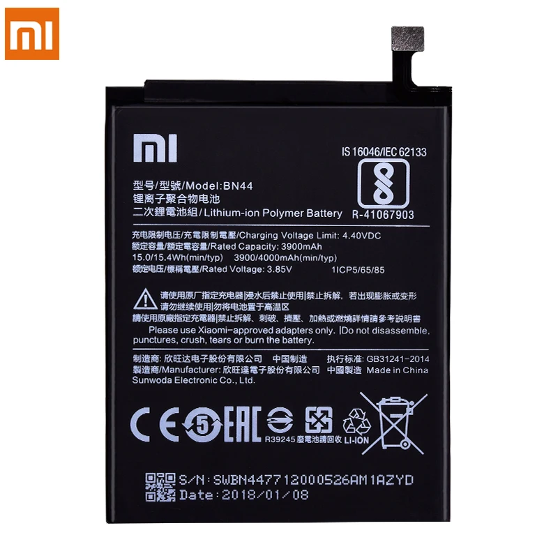 BN44 BN35 BN40 BN42 BN34 Аккумулятор для Xiaomi Redmi 5 Plus 5A 4Pro литий-полимерный Redmi5 Plus 4 Pro батареи Бесплатные инструменты
