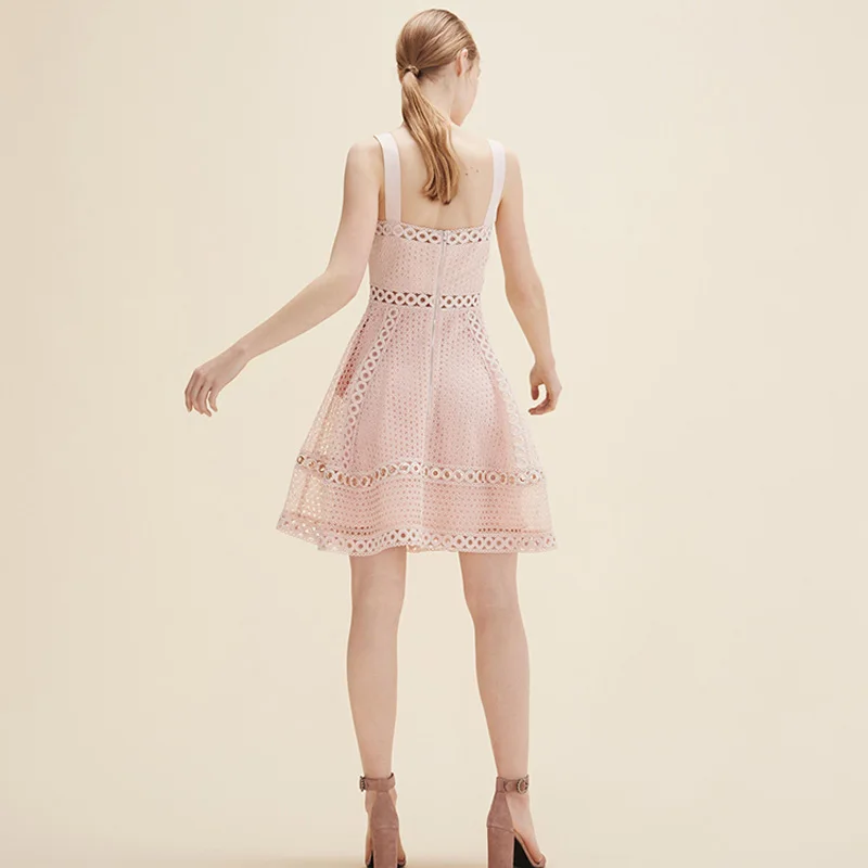2018 летние короткие платья Для женщин без рукавов линию Кружева Мини Вечерние