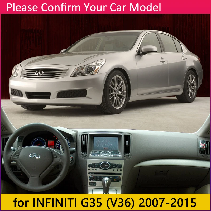 Для Infiniti G37 G35 G25 2007~ седан купе Противоскользящий коврик приборная панель Крышка приборная панель аксессуары для Nissan Skyline Q40 V36 CV36