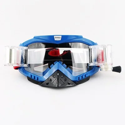 Брендовые очки Dirt Bike ATV Cross Riding лыжные очки для мотокросса очки для мотоцикла УФ лыжные очки для сноуборда прозрачные линзы - Цвет: Blue frame
