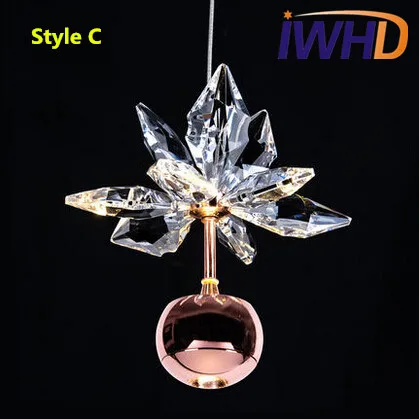 Современные хрустальные светодиодные подвесные светильники с цветами