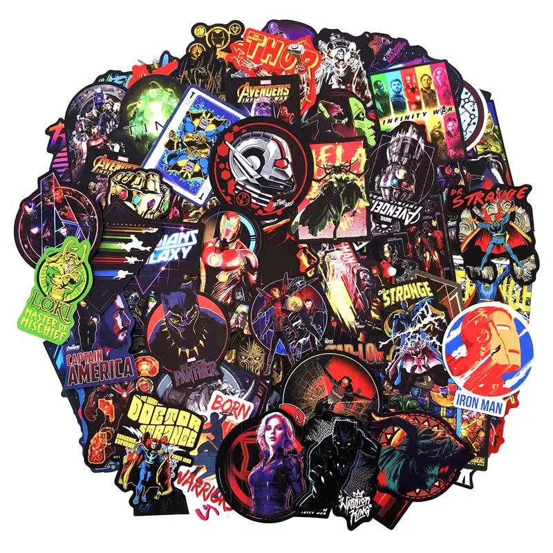 YX-108PCS Все Мстители Человек-паук наклейка s Marvel супер наклейки герои для ноутбука холодильник pegatinas велосипед Телефон гитара мультфильм наклейка - Цвет: YX-108PCS