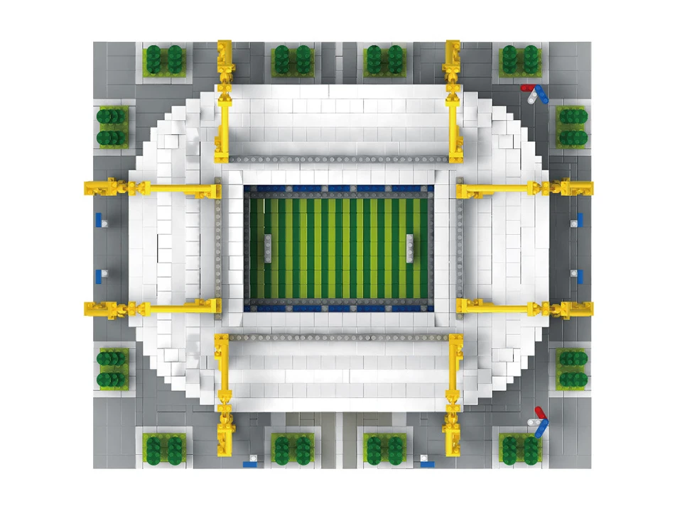 duplo футбольный старый Траффорд Camp Nou Bernabeu San Sir стадион Реал Мадрид Барселона клуб алмазное здание подарочные игрушечные блоки