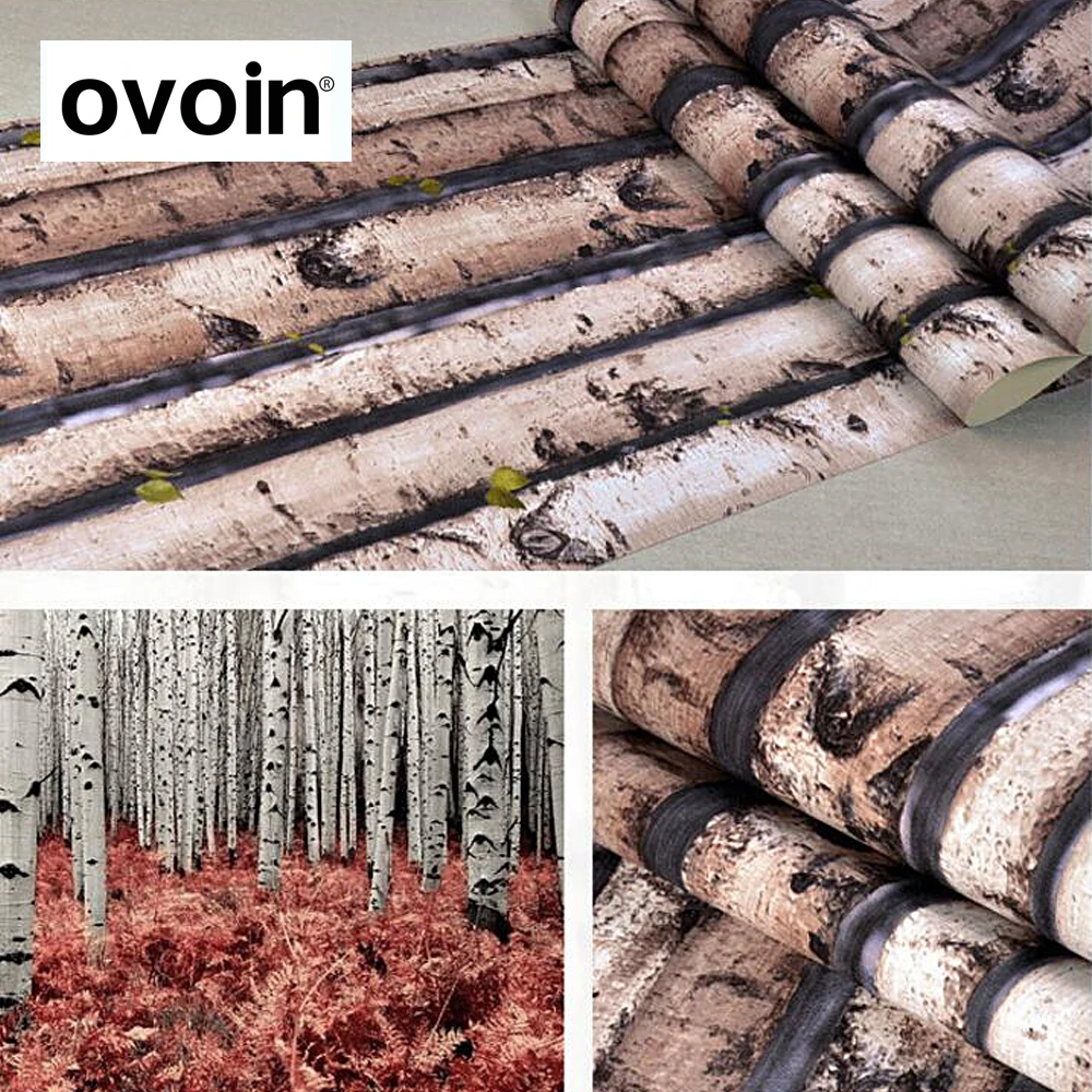 3D Березовое дерево леса нетканые обои для детской комнаты спальни | Обустройство