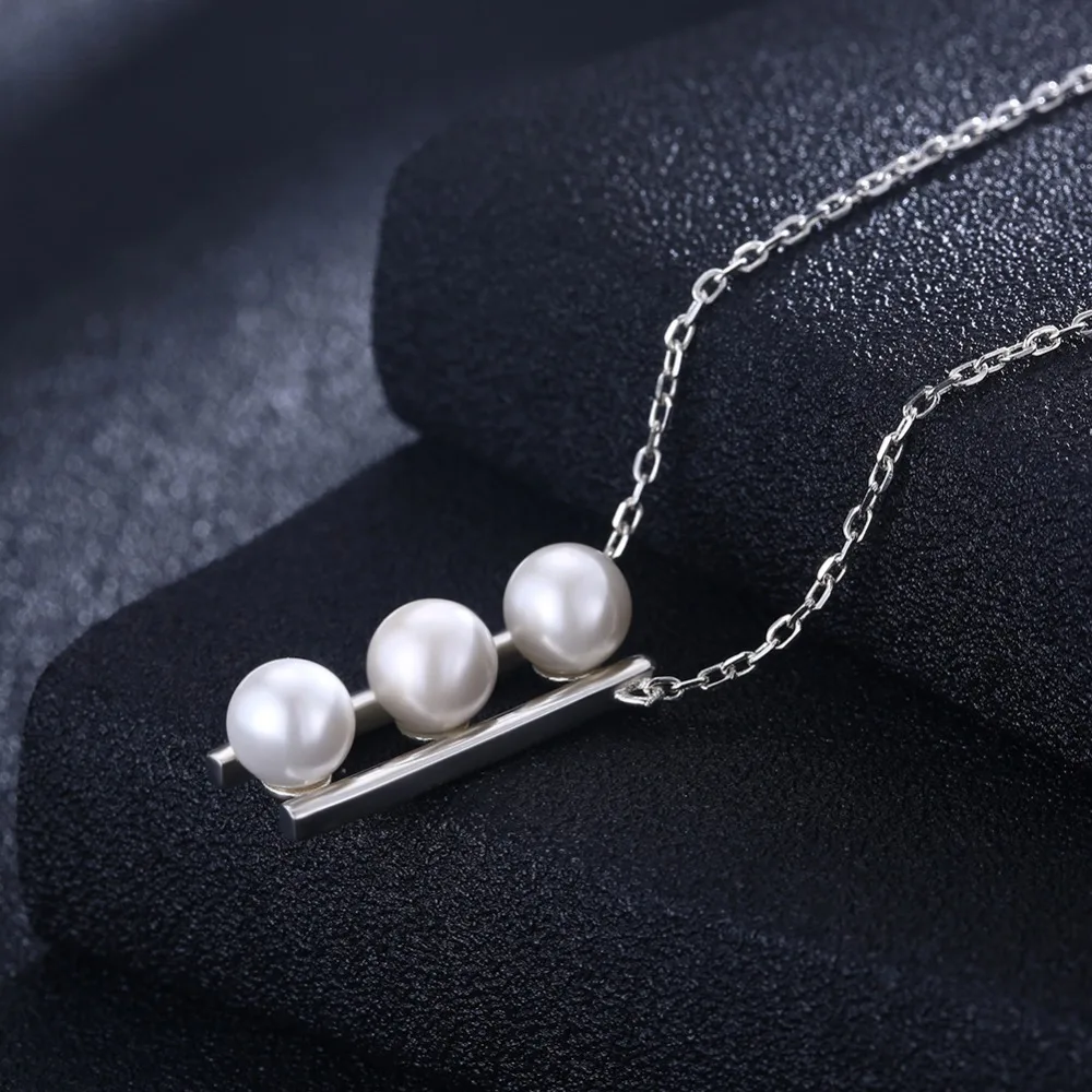 S925 Sterling Silver Three Pearls Necklaces Clavicle Chain Simple Temperament Short Section Items Trendy Fine Jewelry Free Box |