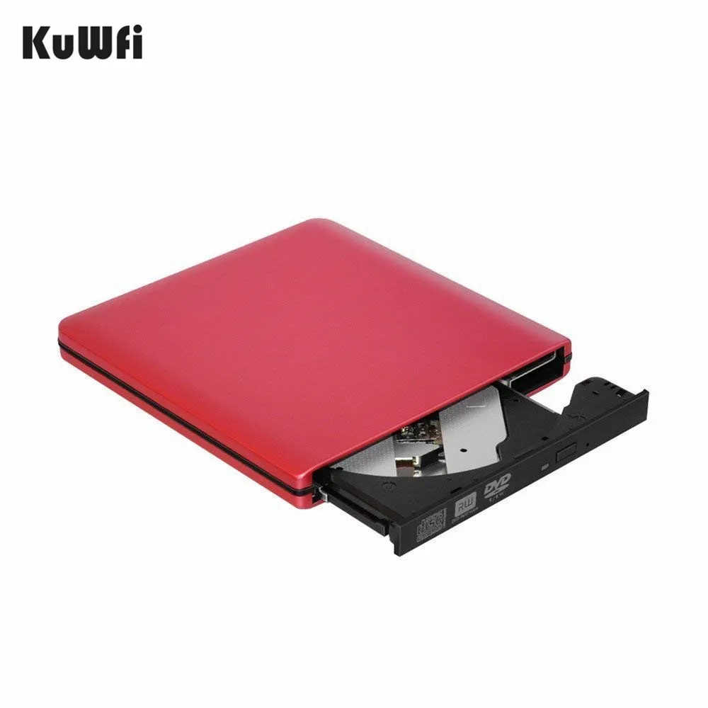 RED KuWFi Внешний DVD-привод Оптический привод USB 3.0 CD DVD Burner CD-RW Писатель Reader Рекордер для ноутбука с Windows PC - Цвет: RED