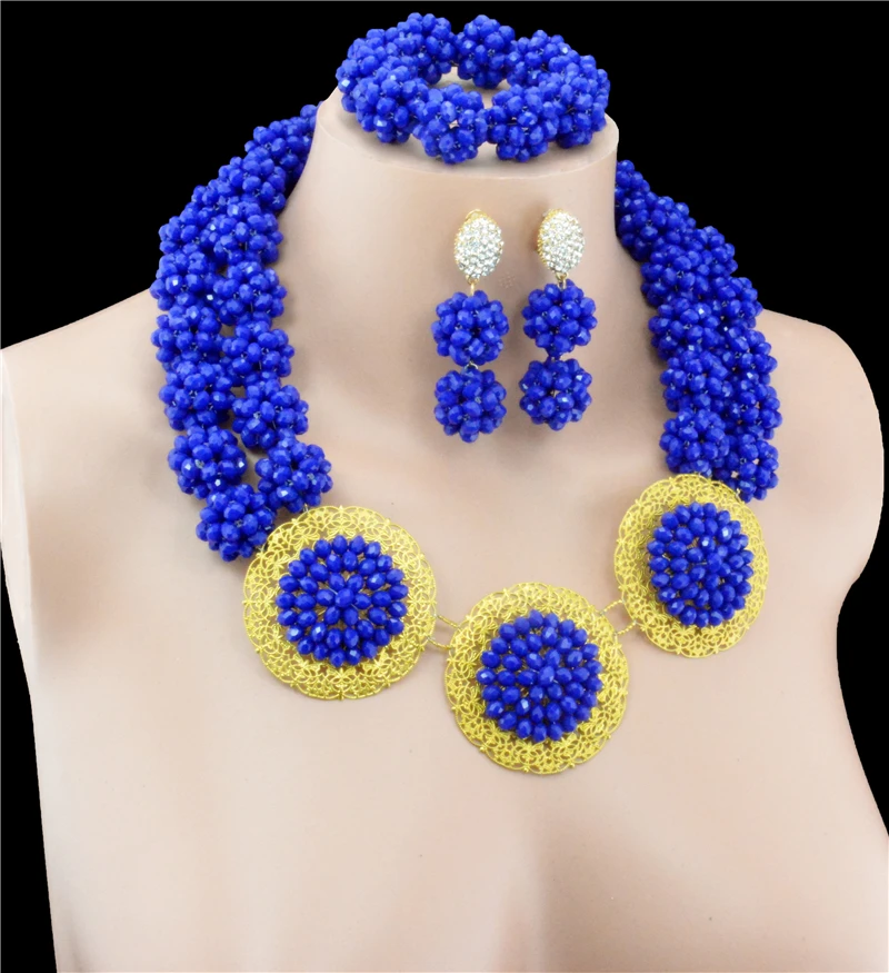 2016 модные нигерийские Свадебные африканские бусы Модный женский комплект