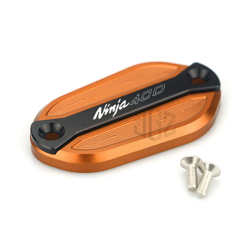 Ninja 400 Orange Мотоцикл CNC алюминиевый передний тормоз резервуар жидкость крышка бака Крышка для KAWASAKI NINJA 400 Z400 модифицированные аксессуары - Цвет: Ninja 400 Orange