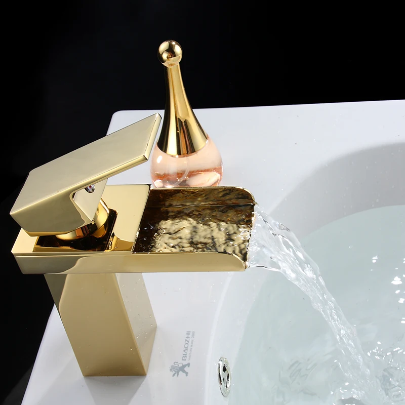 Бакала роскошный латунный смеситель с одной ручкой современный золотой кран для