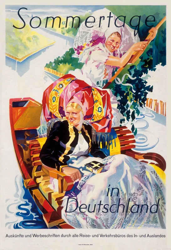 Немецкие дорожные постеры Sommertage an Deutschen Seen классические настенные наклейки холст