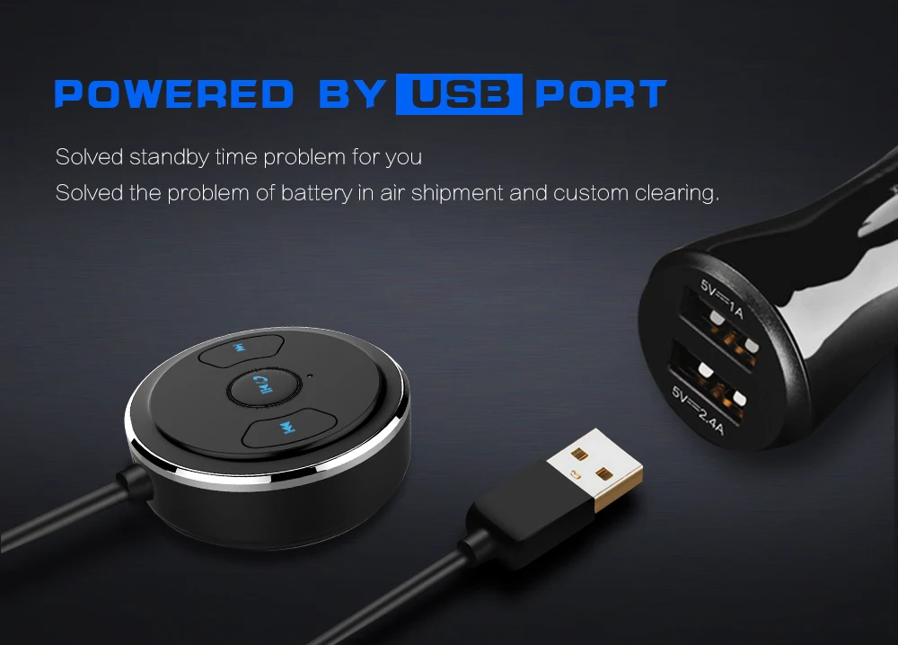 VAORLO Bluetooth 4,1 приемник беспроводной автомобильный комплект свободные руки с микрофоном 3,5 мм AUX аудио музыкальный адаптер USB порт Chargering