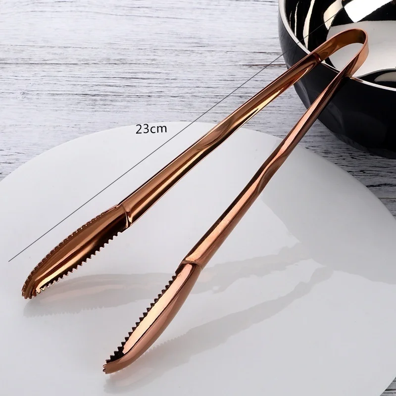 rosegold 1 шт. из нержавеющей стали ледяной куб клип кухня еда Хлеб Кондитерские щипцы для пикника барбекю зажим кухонный инструмент - Цвет: rosegold