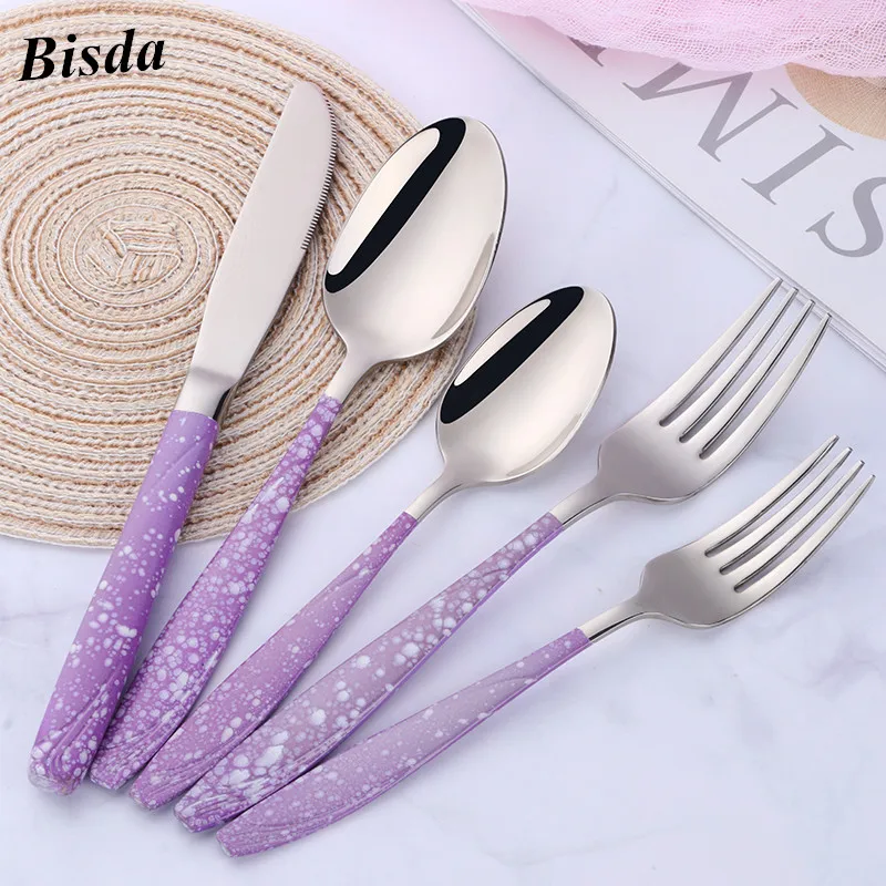 5 шт. набор посуды в западном стиле роскошный из нержавеющей стали свежие цвета