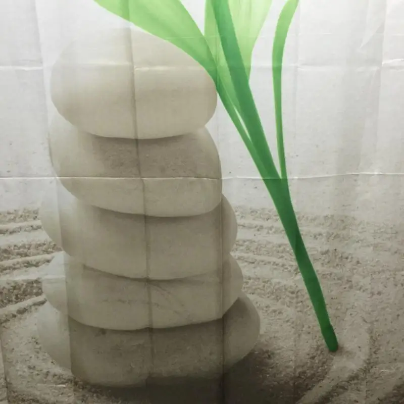 Зеленые листья камни дизайн занавеска для душа Ванная комната Водонепроницаемый