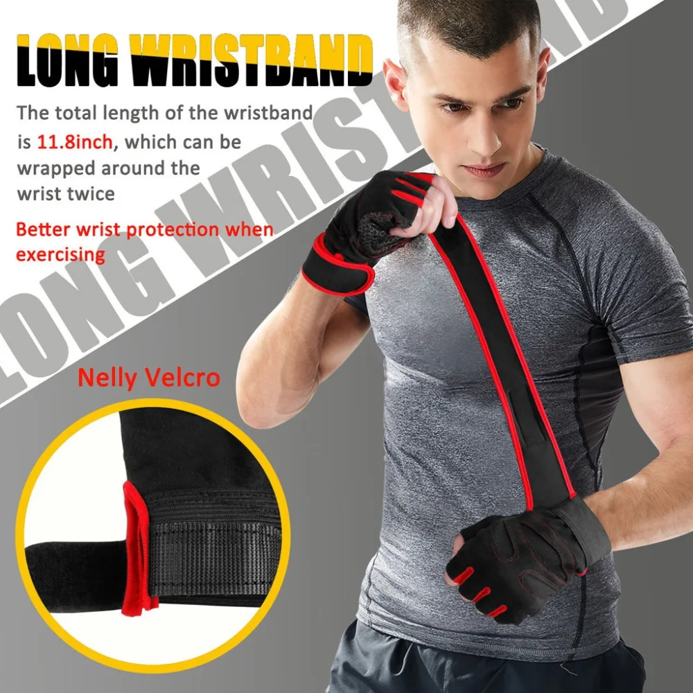 Перчатки для тренажерного зала мужчин и женщин с опорой запястья тяжелой