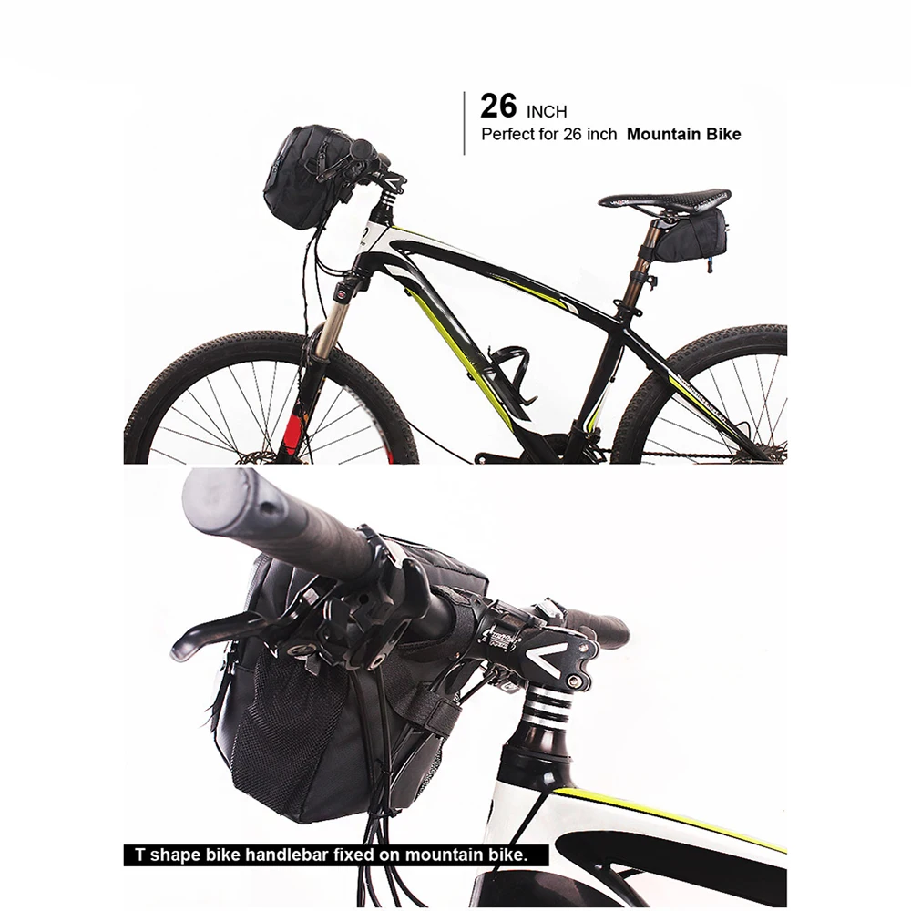 Вынос руля велосипеда мешок пакеты для ланча хранения воды MTB дорожный велосипед сумки черный туристический Регулируемый коммутационный мешок велосипед аксессуары