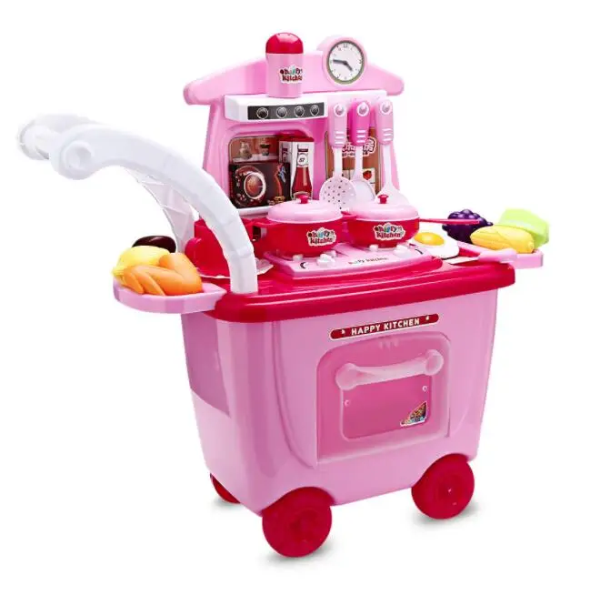 Серебристый Baby Miniature Kitchen Plastic Pretend Play Food Children Toys With Music Light Kids Kitchen Cooking Toy Set For Girls Games Hot - Цвет: Серебристый
