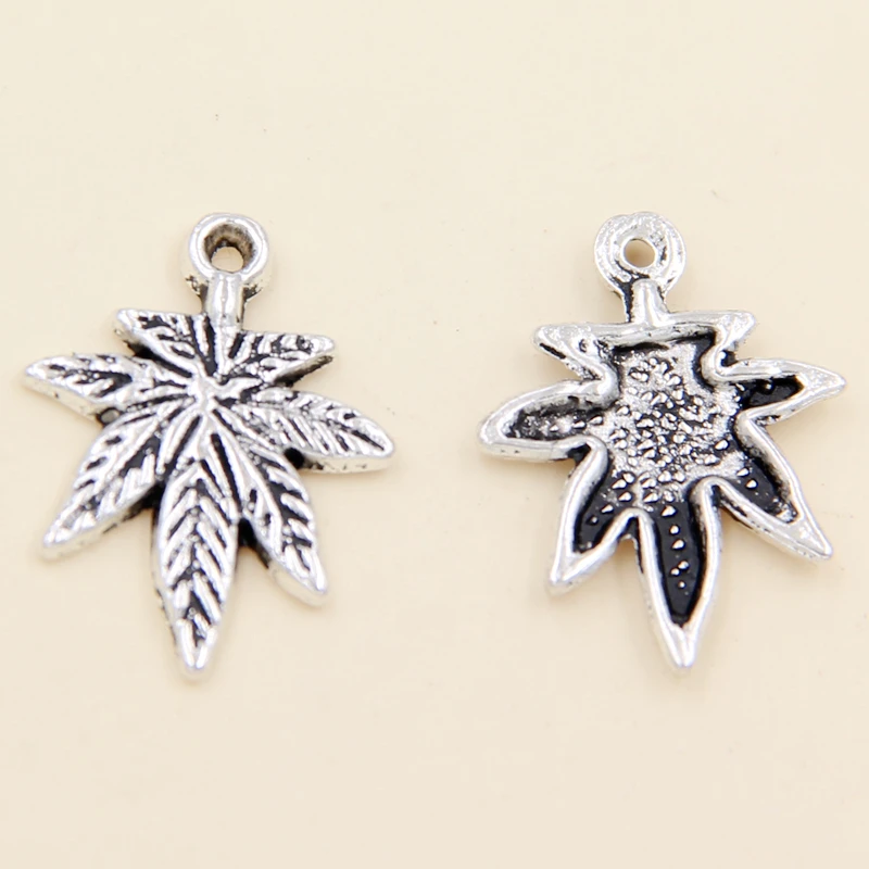 

Wholesale 52pcs Tibetan Silver Leaves Charms Pendants 15.5x21mm