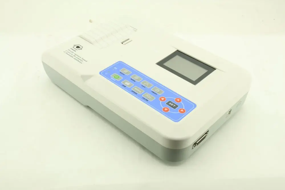 Contec ECG100G с 3 рулонами бумаги, одноканальный электрокардиограф ЭКГ монитор аппарат для электрокардиографии