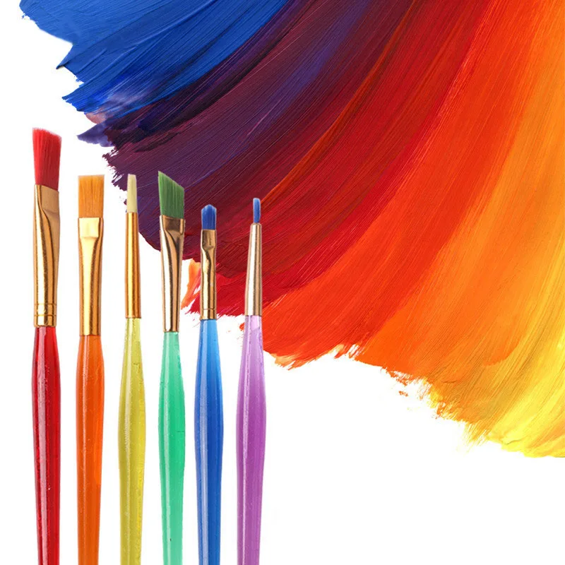 6pcs/set Cake Brush Fondant Artist Paint Decorating Painting DIY Sugarcraft Baking Pastry Tools 5963 | Дом и сад