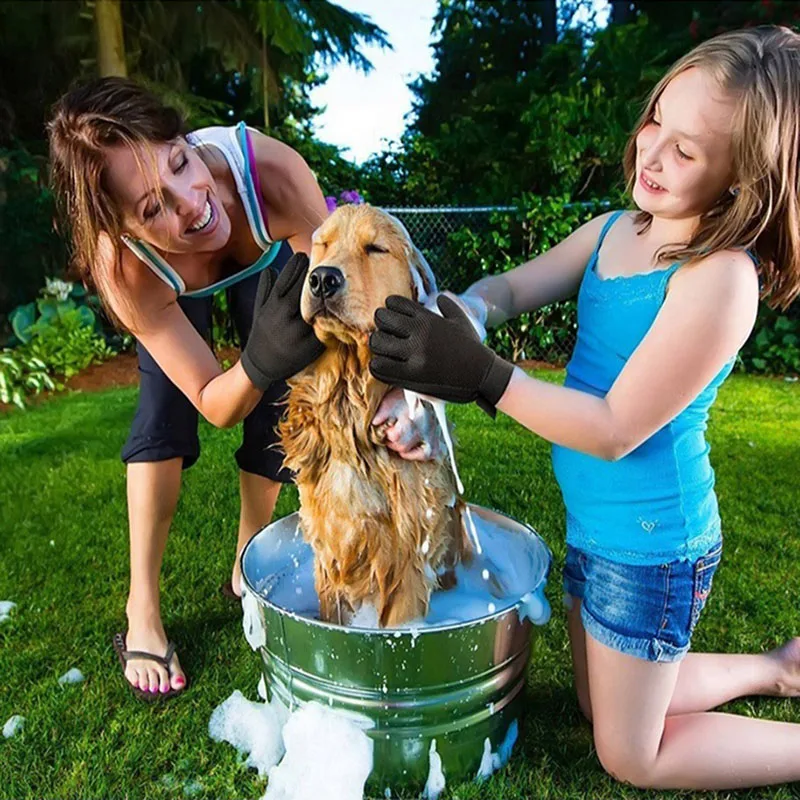 Cat Уход за лошадьми перчатки для домашние животные собака Кисть кошек волосы