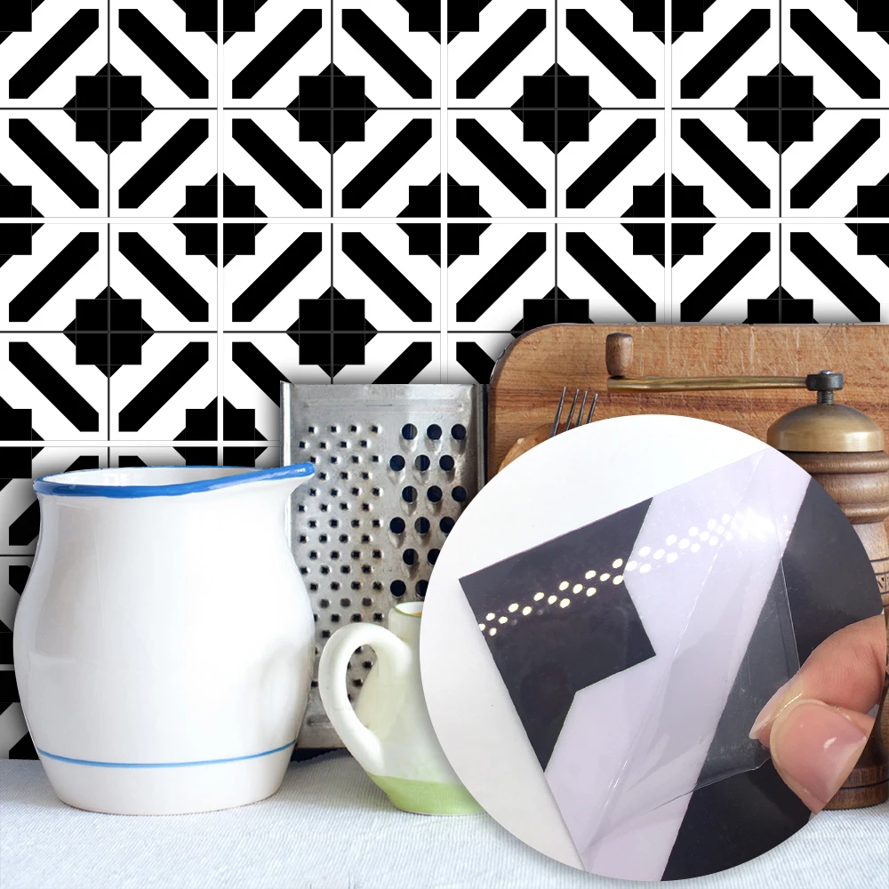 15*15 см/20*20 см самоклеющиеся настенные художественные обои мебель DIY черно белые