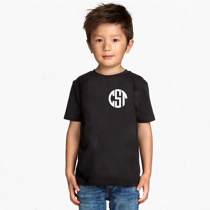 

DERMSPE 2019 New Summer Kids Girls Boys Cartoon Cotton Short Sleeve Letter Print Cute Clothes Children Tops Kids Baby T-shirt