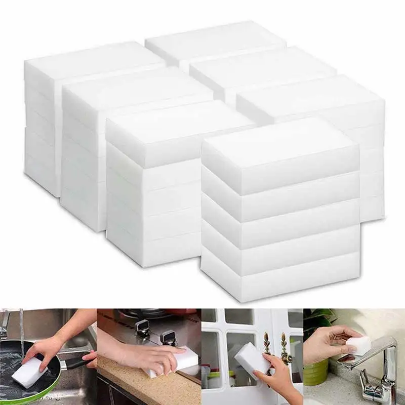 

50Pcs Magic Sponge Melamine Foam Cleaning Eraser Home Kitchen Bathroom Nano Sponges Cleaning Accessories 10*6*2cm