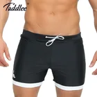 Бренд Taddlee мужские плавки однотонные черные базовые традиционные длинные купальники пляжные шорты Плавки размера плюс XXL