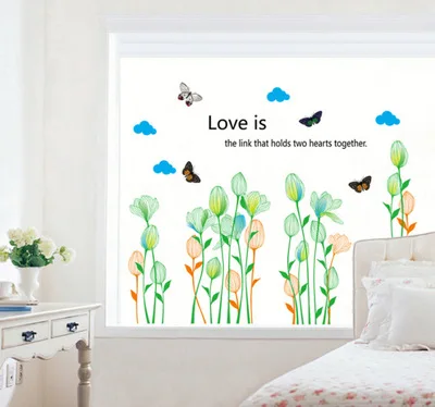 

Wall stickers and fresh flowers and plants play crural line The sitting room balcony decorative wall stickers in the background