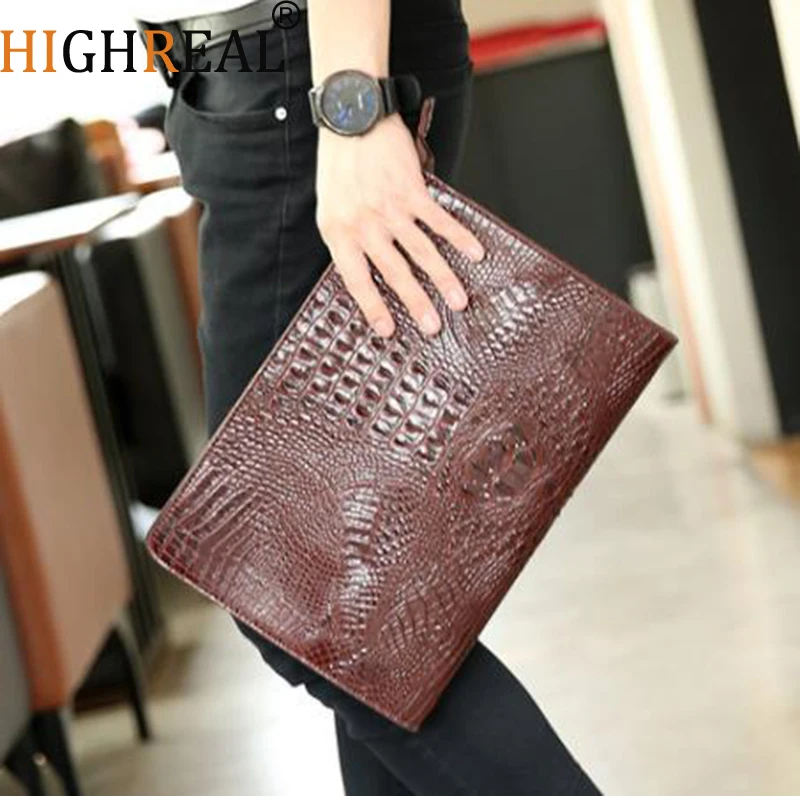 

HIGHREAL Fashion Crocodile Women's Cutch Bag Pu Leather Women Envelope Evening Bag New Female Clutches Handbag bolsa feminina