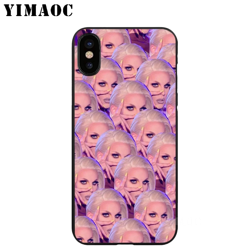 Мягкий силиконовый чехол YIMAOC RuPaul's Drag racing из ТПУ черный для iPhone X или 10 8 7 6 6S Plus 5 SE