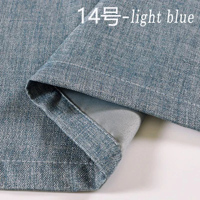 light blue HAUSBAY, одноцветные затемненные шторы из искусственного хлопка и льна, современные оконные шторы для спальни, занавески для гостиной на заказ - Цвет: light blue