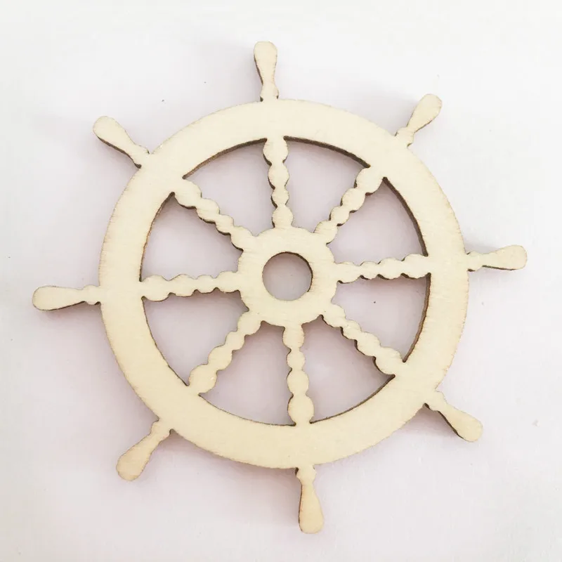 10 шт. настенные подвесные украшения из дерева в виде якоря и руля натуральные