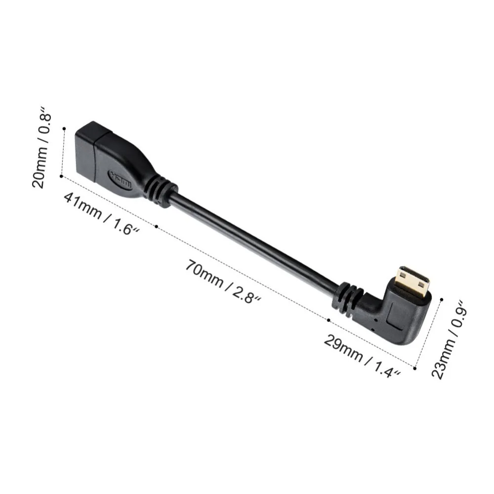 Кабель Mini HDMI-HDMI кабель 0 5 фута 90 градусов с левым углом переходник Mini-HDMI папа-HDMI