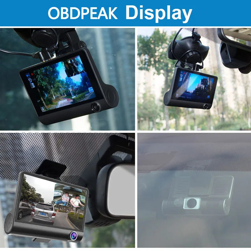 Автомобильный видеорегистратор OBDPEAK 3 камеры с объективом 4 0 дюйма двойной