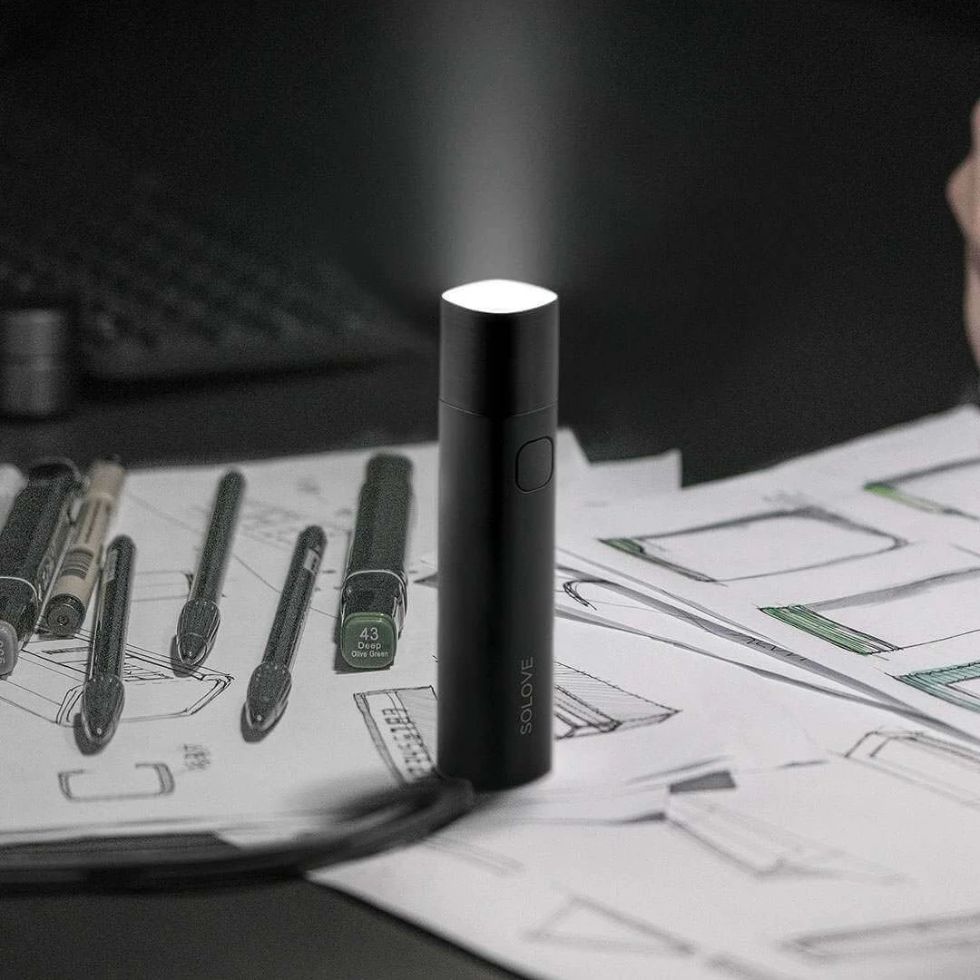 Xiaomi SOLOVE USB Электрический фонарь перезаряжаемый фонарик с яркостью 3000 мАч Внешний