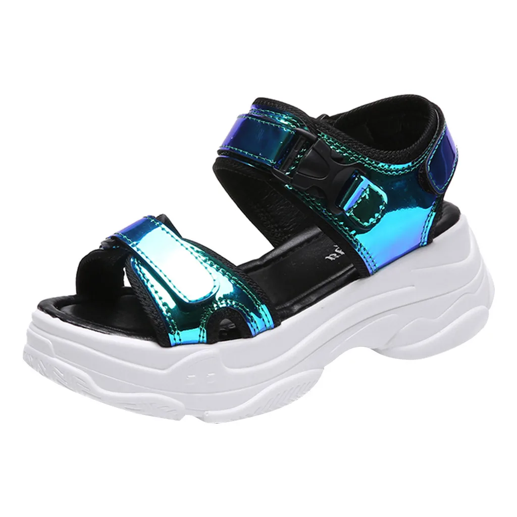 SAGACE/Босоножки женская обувь с блестками на толстой подошве открытым носком