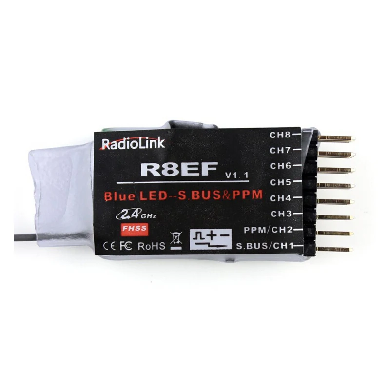 Оригинальный radiolink R8EF 2 4G 8CH FHSS 8 канальный приемник для T8FB Поддержка S-BUS стр./мин