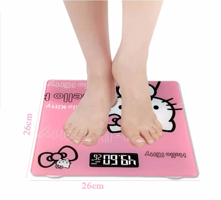 Квадратный hello kitty балансовая цифровая шкала Смарт Электронные весы напольные весы для ванной Бытовые аксессуары