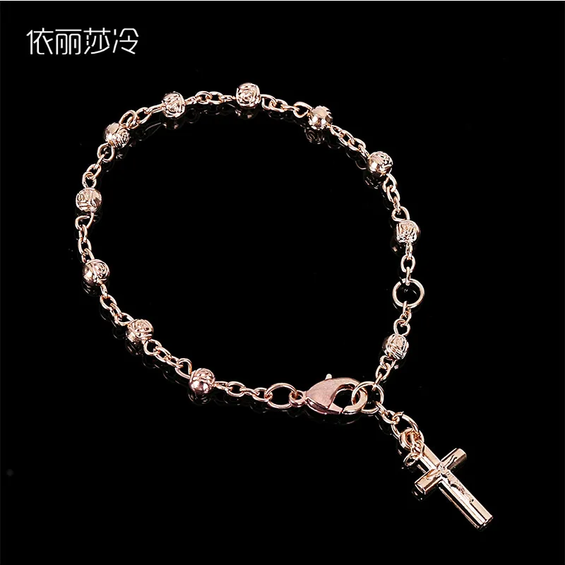 48 шт./золотистый женский браслет с крестом|Плетеные браслеты| |