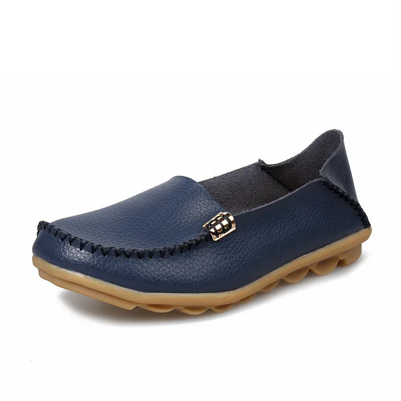 Новинка женская обувь Кожаные Мокасины Лоферы для мам мягкая отдыха на плоской