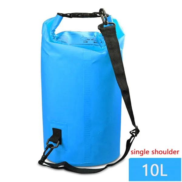 10L blue 5/10/20L Открытый Портативный рафтинг Дайвинг сухой мешок ПВХ водонепроницаемый складной плавательный хранения сумка для речного треккинга - Цвет: 10L blue