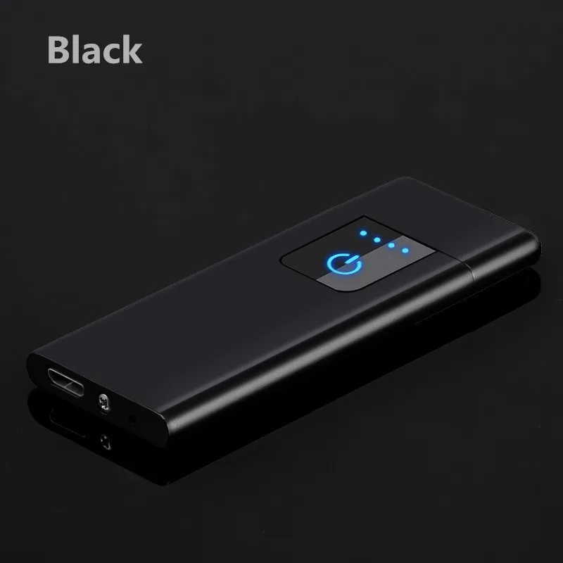Ультратонкая Вольфрамовая турбо зажигалка USB перезаряжаемая электронная