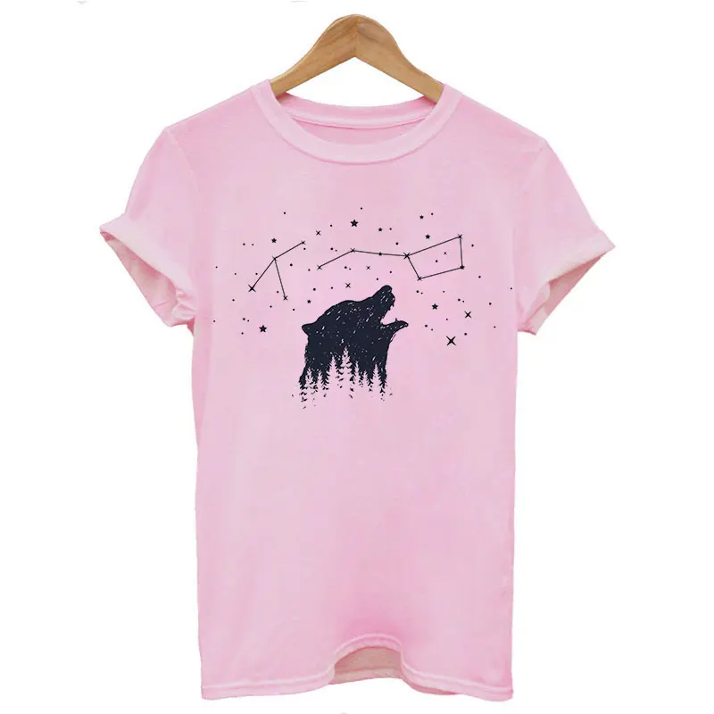 1332-Pink Vintage Vogue Whale Tail Printed Gothic Tshirt Cosmic Belief Harajuku Summer Tops T Shirt Women Vintage Streetwear Vegan T-shirt - Цвет: 1332-Pink