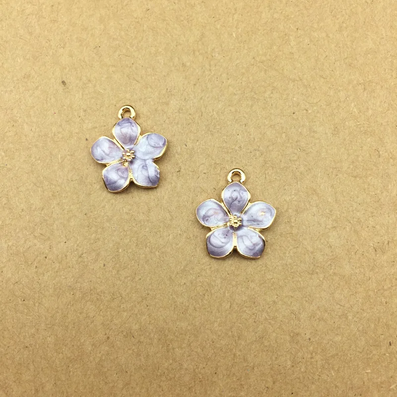 

10pcs 14x16mm enamel sakura charm for jewelry making fashion earring pendant flower charm necklace bracelet charms