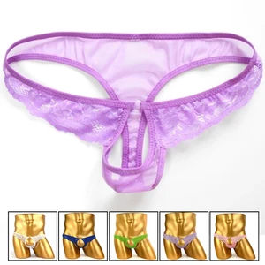 Новые стильные мужские стринги с открытой промежностью, сексуальное нижнее белье для мужчин, кружевные стринги, секс-игрушки для влюбленных, мужские стринги, трусы бикини, нижнее белье, бандаж