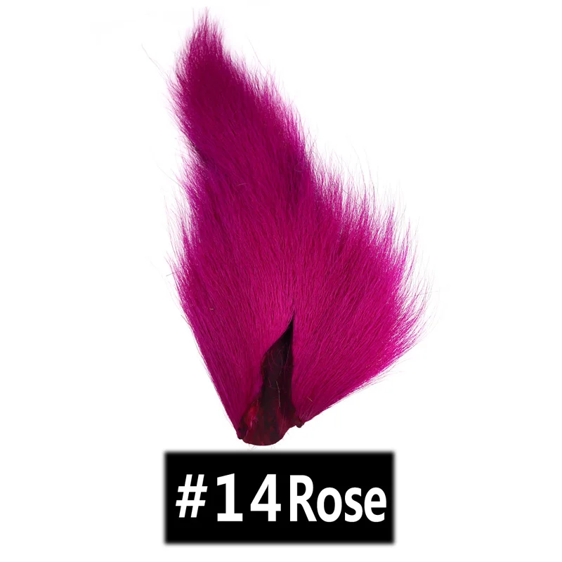 Rose 1PC Wifreo окрашенные оленьи хвосты волосы мех Bucktail Buck муха завязывание соленой воды мухи сухие для завязывания мух Материал желтый зеленый синий красный и т. Д - Цвет: Rose 1PC
